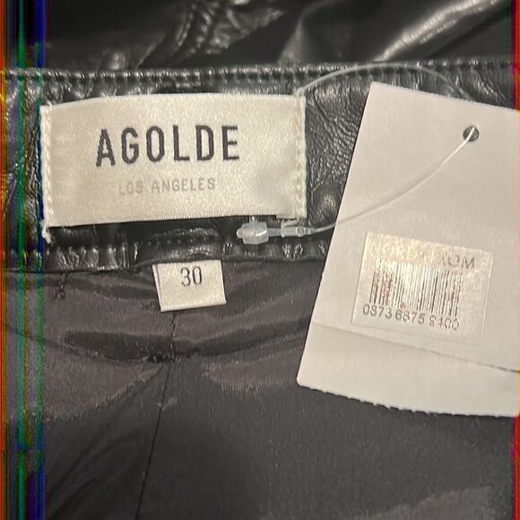 NWT Agolde Recycled Leather Fitted 90's Pants in Detox Size 30 - Picture 13 of 16